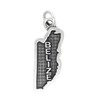 LGU Sterling Silver Oxidized Textured Travel Belize Charm