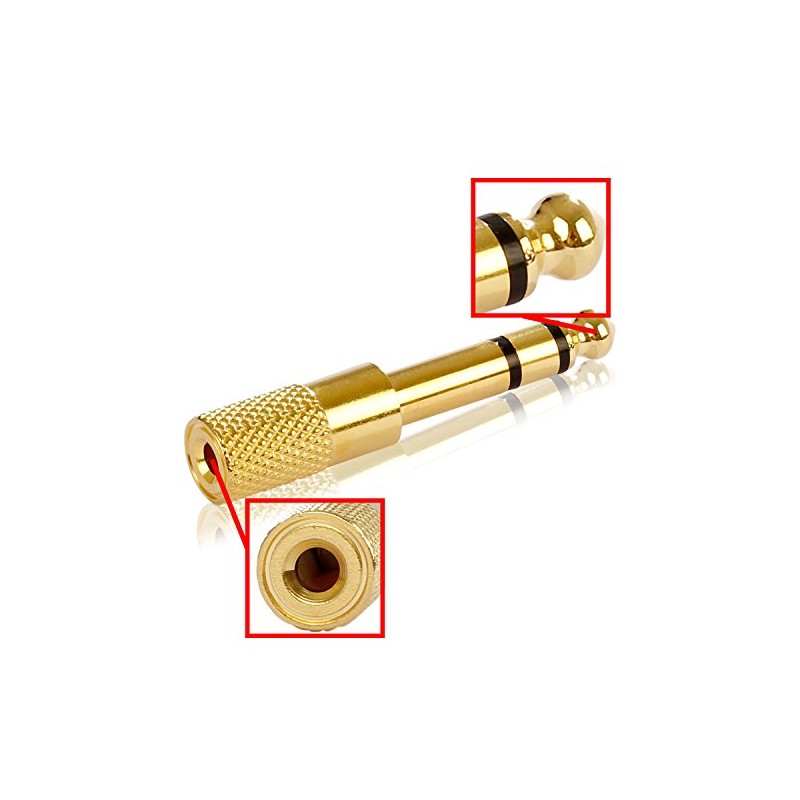 Poppstar 2x Audio Adapter Coupler Jack 3.5 mm Female to