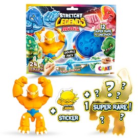CRAZE Stretchy Legends Minis Double - Pack of 2 Elastic Action Figures for Children, Sticky & Stretchy Superhero Figures to Collect