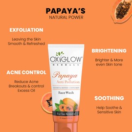 Oxyglow Golden Glow Papaya Anti Pollution Face Wash, 100ml