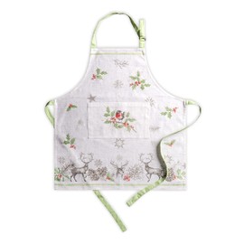 Maison d' Hermine Apron 100% Cotton 27.50Inch x 31.50Inch 1 Piece Adjustable Neck Strap Cloth Apron with Center Pocket for Mothers Day Gifts, Chef, Women & Men, Christmas Dew - Thanksgiving/Christmas