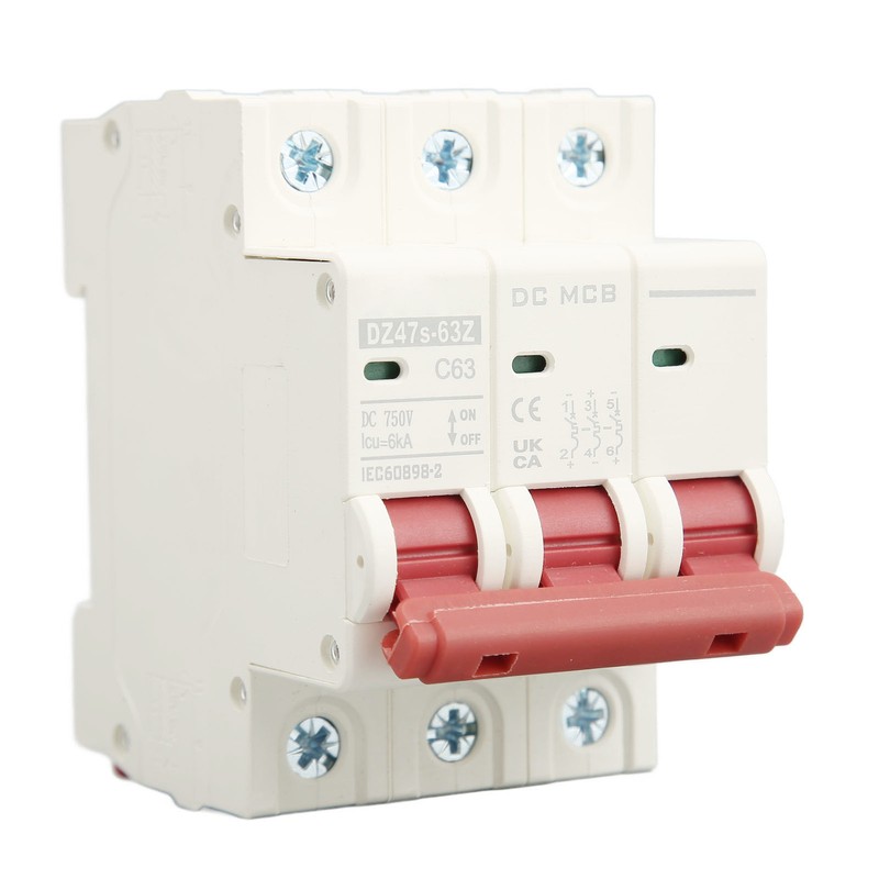3P Miniature Circuit Breaker DIN Rail Mounted Short Circuit Protection
