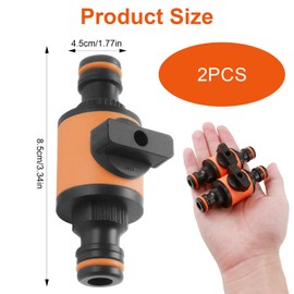 2pcs Quick Release Connectors and Fittings for Hozelock, Shut-Off Hosepipe Valves, Double-Tap Male Garden Hose Pipe Connector for Garden Watering