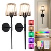 EIDISUNY Battery Operated Crystal Wall Light Set of 2, Wireless