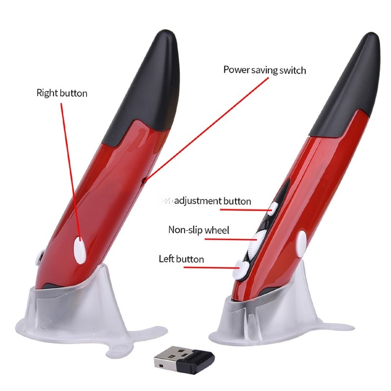 2.4GHz Wireless Optical Pen Mouse Ergonomic Pen Mouse with Adjustable