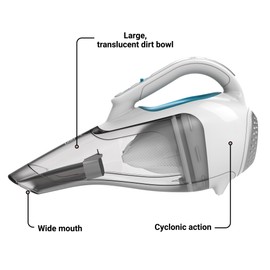 BLACK+DECKER dustbuster Cordless Handheld Vacuum, Portable Vacuum for Car and Home Rechargeable, Powerful Suction, Wide Mouth (HHVI315JO42)