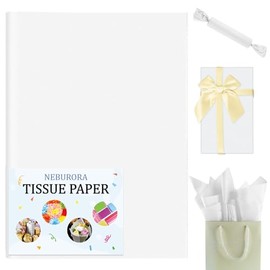 NEBURORA NEBURORA White Tissue Paper for Gift Bags 60 Sheets White Wrapping Tissue Paper Bulk 14 X 20 Inch White Packaging Paper for Gift Wrap Filler Flower Art Crafts DIY Birthday Wedding Decor(White)