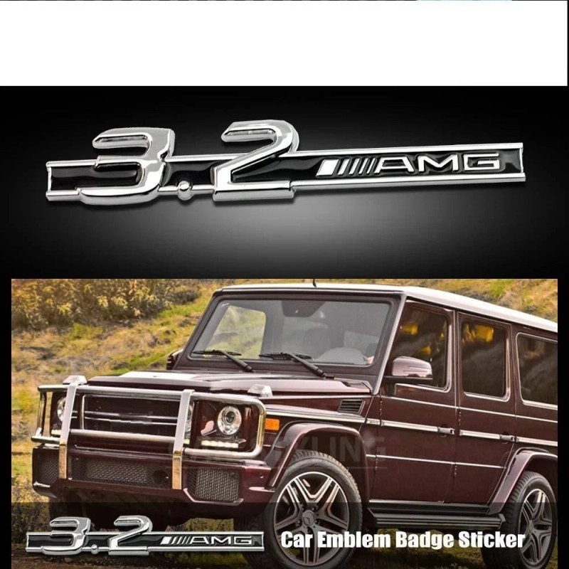 na 2 PCS NEW 3.2 A.M.G Racing Badge Emblem Sticker