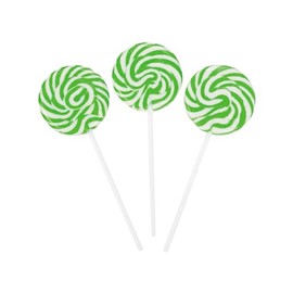 Green and White Swirl Pops Suckers - 24 Individually Wrapped Lollipops - St. Patrick's Day, Party and Candy Buffet Supplies