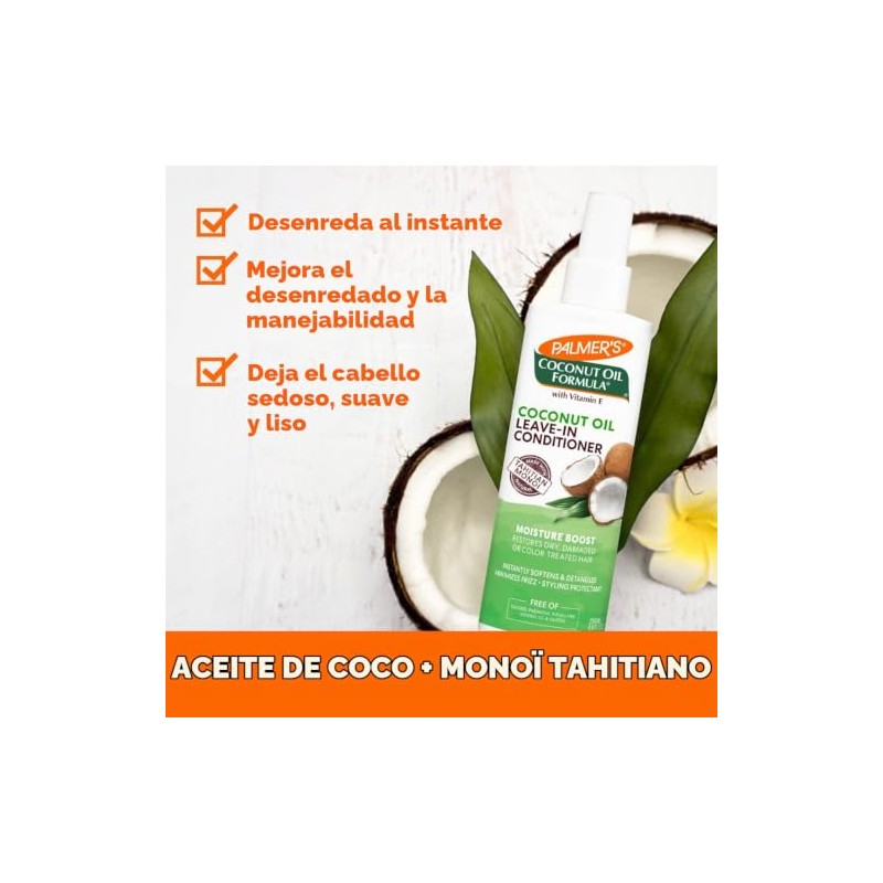 Palmers Coconut Oil Formula Moisture Boost, Acondicionador Leave-In Sin Enjuague,
