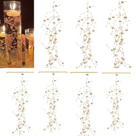 TeaSu 12 cuerdas de perlas, para centro de boda, relleno de jarrón y decoración para velas flotantes