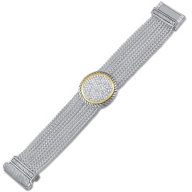 UNY JEWEL Jewelry Make a Statement with Our Two Tone Twisted Cable Wire Circle Multi Strand Box Chain Bracelet Featuring Pave Rhinestone