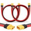 MOOKEERF 2PCS XT60 Extension Cable 10AWG 3FT XT60 to XT60