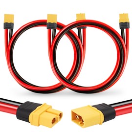 MOOKEERF 2PCS XT60 Extension Cable 10AWG 3FT XT60 to XT60 Cable with Male to Female Connector for Portable Power Station Solar Panel RC Battery