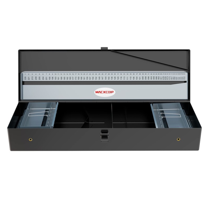 MACXCOIP 115PCS Drill Bit Index Box, Empty Metal Case (Excluding