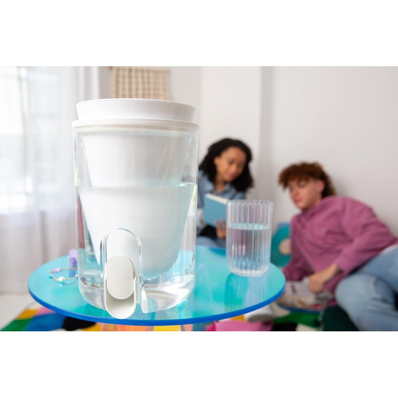 LifeStraw Home Studio Water Filter Dispenser, 10-Cup, Polar White, BPA-Free
