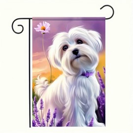 BlissYard Spring Summer Garden Flag Floral Shih Tzu Yard Flag Flower Garden Flags for Outside Small Outdoor Welcome Flags 12x18 Double Sided for Outside Home Decor