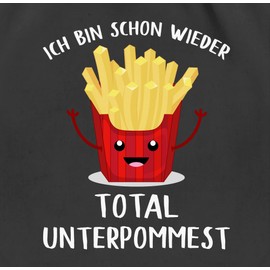 Shirtracer - Gym Bag Backpack - Sayings Statement with Saying - Ich bin schon wieder totally unterpommest, 01 black, Unit size