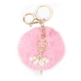 Schlüsselanhänger mit kreativem Design, Süße Ballerina mit Strass und Flauschigem Anhänger, Geschenk für Frauen, Kleine Aufmerksamkeiten für Freundinnen, Schwestern und Kolleginnen zum Geburtstag