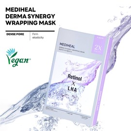 Mediheal Derma Synergy Wrapping Mask for Pore Elasticity (10 Packs) - Pore Spot & Improved Skin Balance with Retinol, LHA