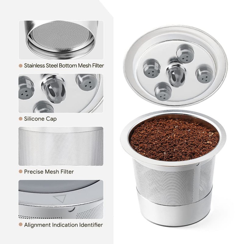 Stainless Steel Reusable K Cups for K eurig Supreme &