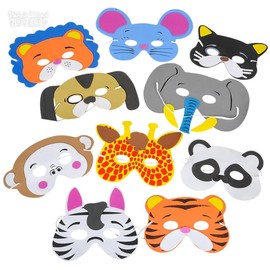 Rhode Island Novelty Rhode Island Novelty 1 Dozen 7 Inch - 13 Inch Dress Up Foam Animal Masks