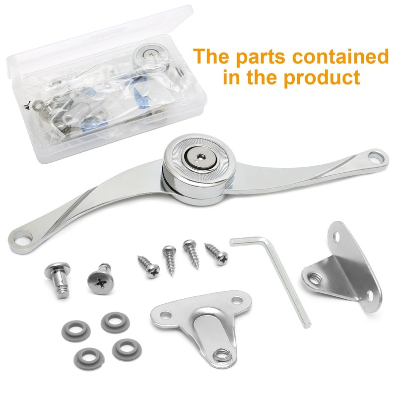 Pack of 2 Soft Close Lid Support Hinges with Attachment,
