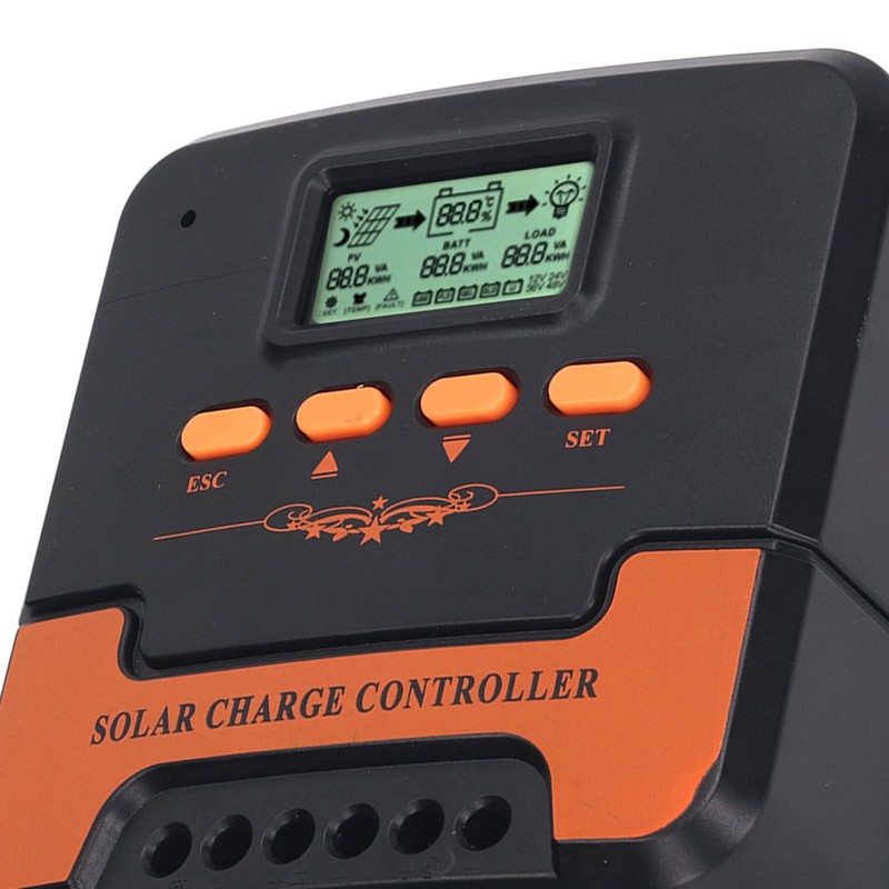 Solar Charge Controller 12V 24V MPPT LCD Display 5V 3A
