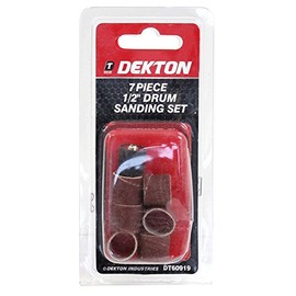 Dekton 7-Piece 1/2" Drum Sanding Set | Versatile Sanding Solution for Wood, Metal, and Plastic | Includes Various Grits for Different Applications | Perfect for DIY and Professional Use