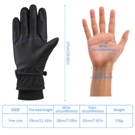 Micacorn Men's Thermal Gloves, Winter Warm Gloves Touch Screen Gloves Waterproof Gloves Windproof Gloves Non-slip Gloves for Winter Skiing Cycling Running Outdoor Activities