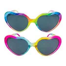 CHSZSH Pack of 2 Women's Glasses, Rainbow Glasses, Glasses Accessories for Women's Clothing, Rainbow Sunglasses, Party Decoration Glasses, Multicoloured, One size