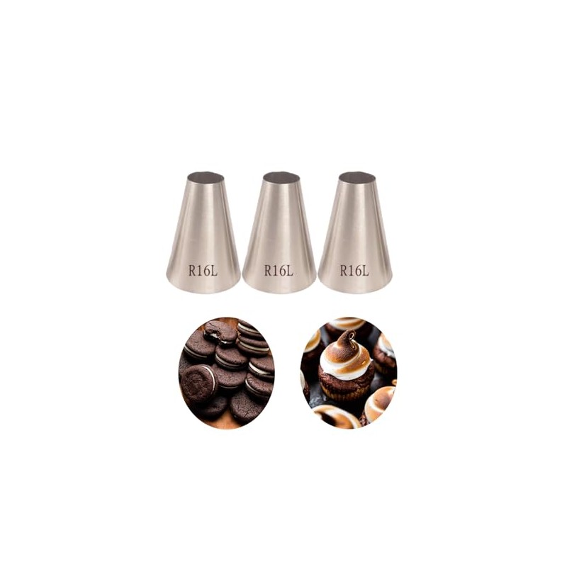 Extra Large Round Piping Nozzle,5/8" Big Plain Piping Tip for