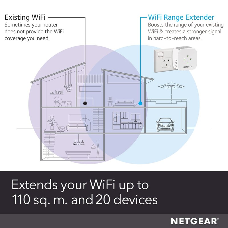 NETGEAR WiFi 5 Range Extender (EX6110) - Add up to