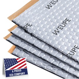 WEUPE Sound Deadening Mat for Cars, 50 mil 36 sqft, Butyl Automotive Sound Deadener, Noise Insulation Dampening Material for Car Trunk, Speaker, Door, Floor and Ceiling, Silver
