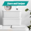 2 Pcs Plastic Storage Box with Lid, White Storage Boxes