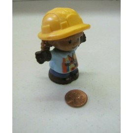 Fisher-Price New Fisher Price Little People AFRICAN AMERICAN WOMAN CONSTRUCTION WORKER Braids