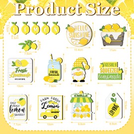 Kajaia Farmhouse Tiered Tray Decor Set Home Wooden Signs Rustic Sweet Home Tabletop Wooden Block Sign for Table Decor(Lemon)