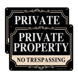 Faittoo 2 Pack No Trespassing Signs Private Property,10x7 Inch Rust Free Aluminum Metal Sign,Reflective,Fade Resistant,UV Protected,Weatherproof Up to 7 Years Indoor/Outdoor Use
