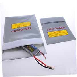 KOMBIUDA Battery Fireproof Bag Gray Safety Sack for Safe Charging and Storage Protective Pouch for Packs Battery Safety Guard