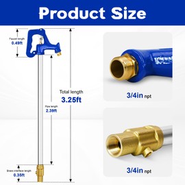 3.25FT Frost Proof Yard Hydrant,Freezeless Frost Free Outdoor Water Hydrant,3/4" Pipe Connection,Total Length 3.25ft,12’’Bury Depth,for Yard, Garden, Pasture Irrigation,Reliable Water Supply