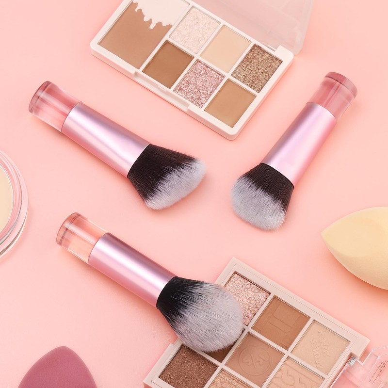 Foundation Contour Powder Brush Set, 3PCS Premium Travel Kabuki Makeup