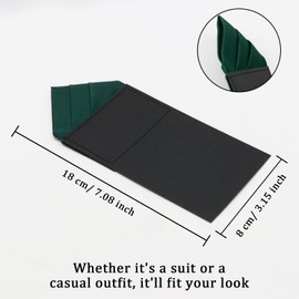 Luckyvestir Prefolded Pocket Squares for Men Suit Solid Color Triangles Men's Handkerchiefs for Jacket Wedding Business Party (Forest green)