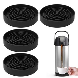 Drip Pan Compatible with Hamilton Beach Coffee Urn, 4 Pack Black Silicone Drip Mat for Vondior Coffee Carafe and Other Beverage Dispenser