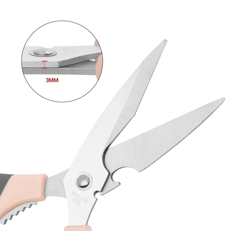 Vutyvve Kitchen Scissors, Stainless Steel Blades, Soft Grip, Multifunctional Kitchen