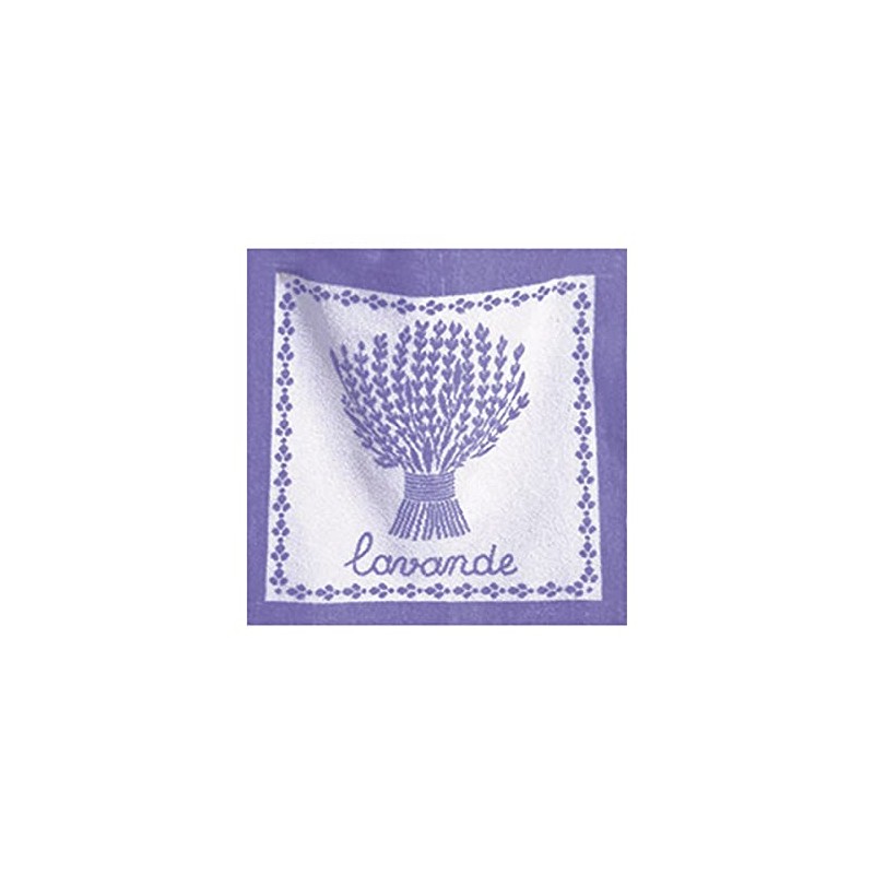 Coucke French Cotton Square Terry Towel, Lavande Lavande, 20-Inches by