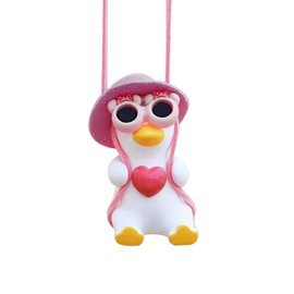 Swinging Duck Car Hanging Accessories, Car Rear View Mirror Charm, Cute Auto Mirror Pendant Present, Auto Interior Decoration Accessories for Cars, Office, Home (Duck)