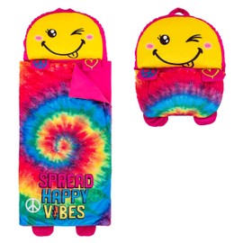 Boys Nap Buddies Tie Dye Girls Preschool Nap Mat, Toddler Sleeping Bag with Pillow for Daycare, Ages 3+