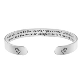 JoycuFF Inspirational Gifts for Friends Birthday Gifts for Women Housewife with Positive Message Women Bracelets Inspiratioal Fate Whispers to The Warrior You Cannot Withstand The Storm