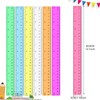 7 Pieces Ruler, 30 cm Ruler, Coloured Plastic Ruler, Transparent
