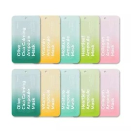 Guitar 프리메이 비건 앰플 마스크팩 10매 5종 중 선택 Primay Vegan Ampoule Mask Pack 10 sheets Choose from 5 types [Olive Sika Calming]